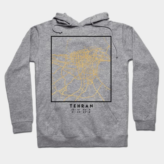 TEHRAN IRAN CITY STREET MAP ART Hoodie by deificusArt